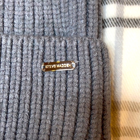 Steve Madden Beanie and Plaid Scarf Set - Picture 3 of 6